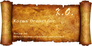 Kozma Oresztész névjegykártya